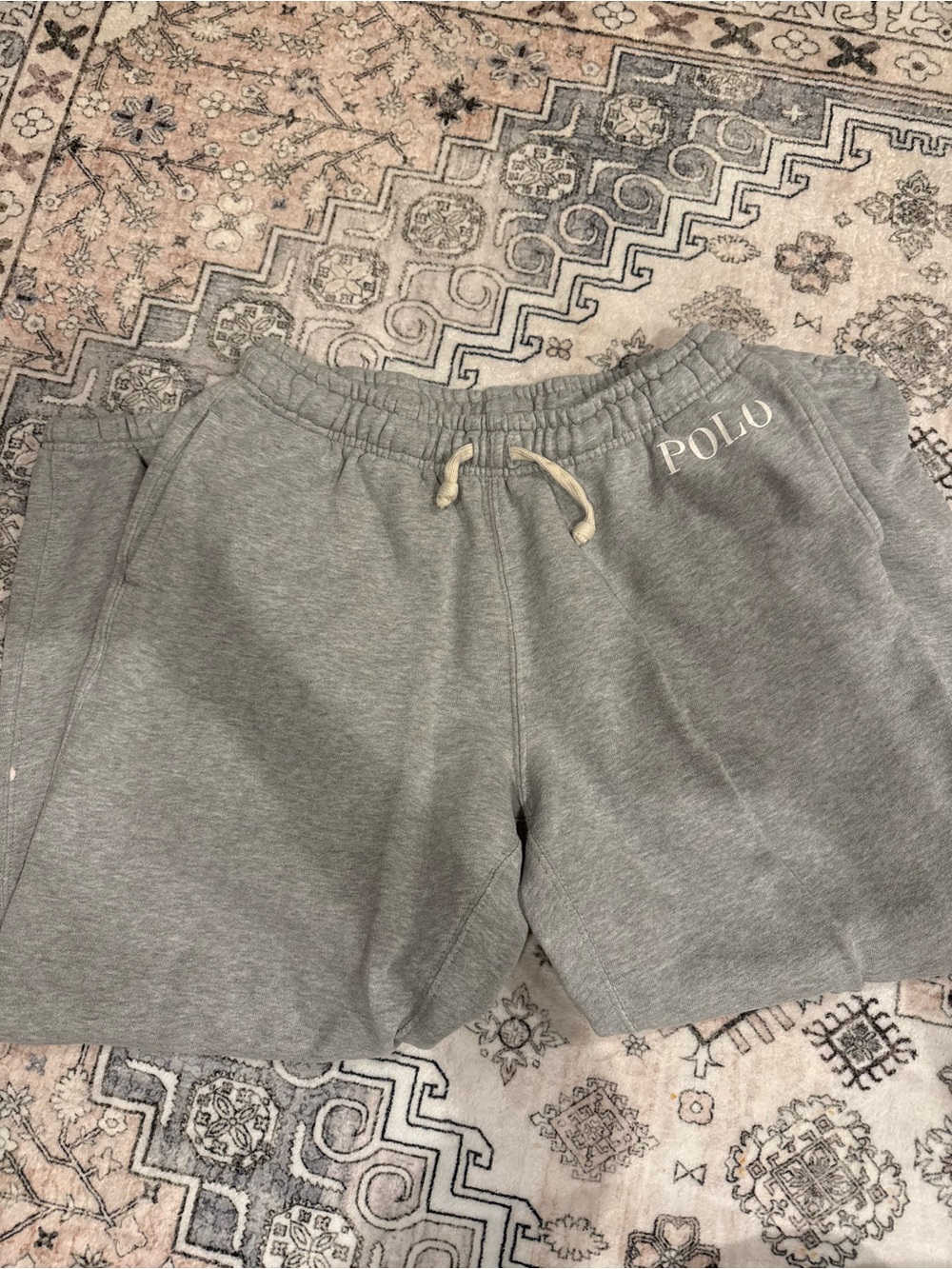 Ralph Lauren Polo Light Gray Sweatpants with Navy Label
